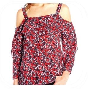 NYDJ Shoulder Sleeve Floral Top NWOT